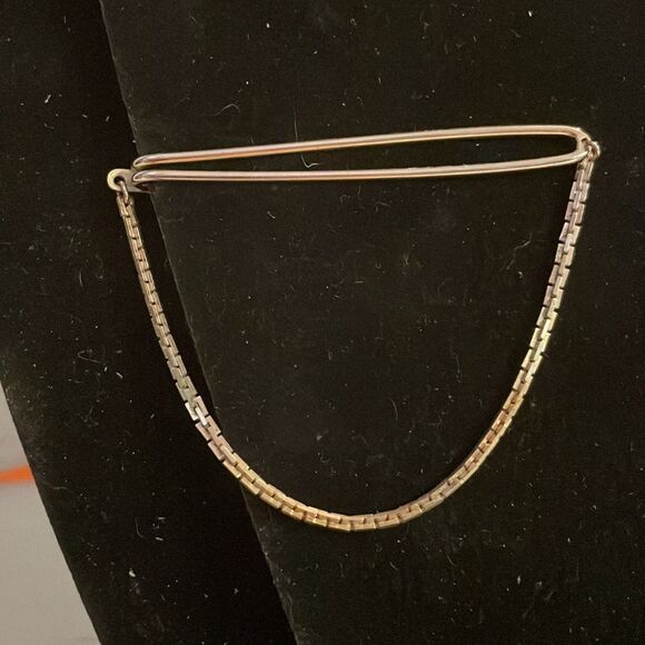 Vintage-1930s-Art Deco Hickok double gold tone tie bar w/Herringbone swag - Picture 2 of 13